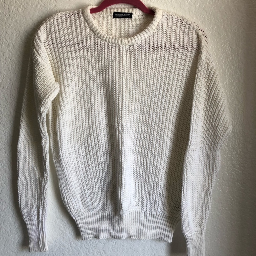 American Apparel white knitted sweater